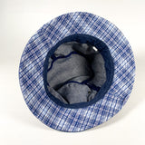 Vintage 90's Chambray Denim Plaid Bucket Hat