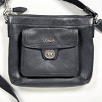 Modern Y2K Coach Black Pebbled Leather Crossbody Bag