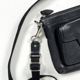 Modern Y2K Coach Black Pebbled Leather Crossbody Bag