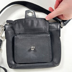 Modern Y2K Coach Black Pebbled Leather Crossbody Bag