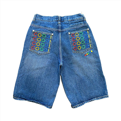 Modern Y2K Coogi Rainbow Baggy Jean Shorts