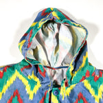 Vintage 80's Striped Henley Hoodie Sweatshirt