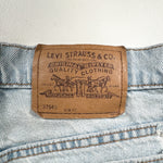 Vintage 1997 Levi's 37940 Slim Fit High-Rise Light Wash Denim Shorts