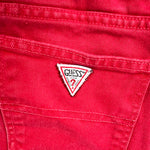 Vintage 90's Guess USA Red High-Waisted Denim Shorts