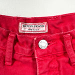 Vintage 90's Guess USA Red High-Waisted Denim Shorts