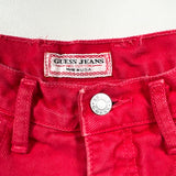 Vintage 90's Guess USA Red High-Waisted Denim Shorts