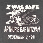 Vintage 1991 Arthur's Bat Mitzvah Baseball T-Shirt