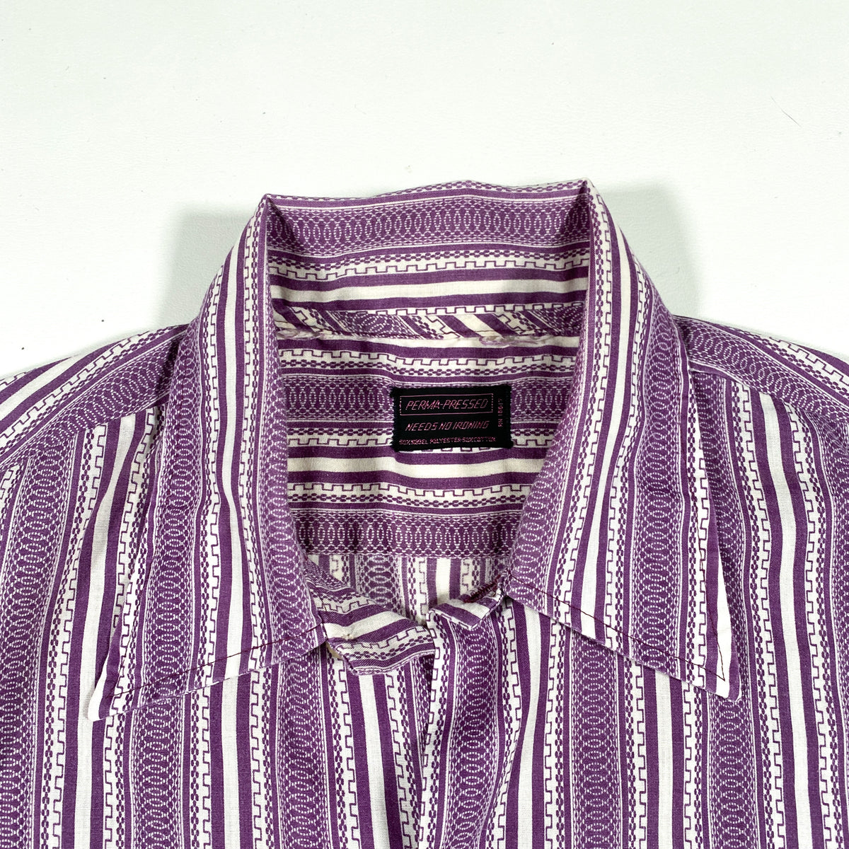 Vintage 80's Perma-Pressed Abstract Stripe Button Down Shirt ...