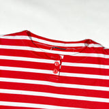 Vintage 90's Red & White Striped Henley T-Shirt