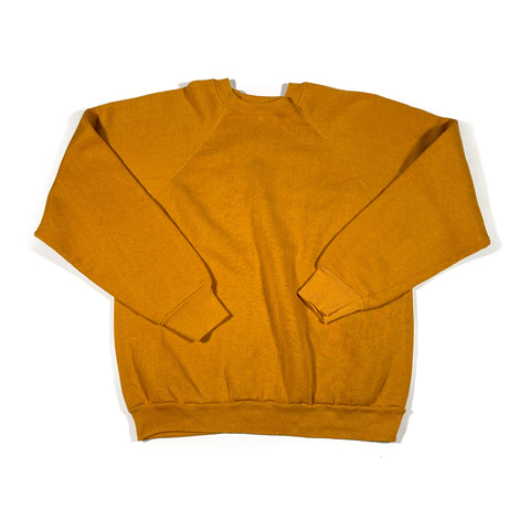 Vintage 80's Mustard Yellow Raglan Crewneck Sweatshirt