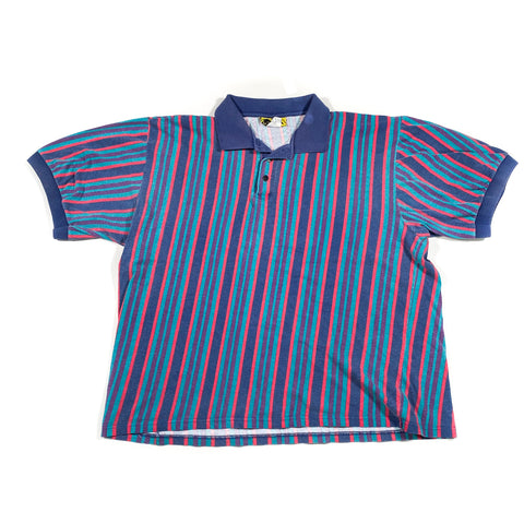 Vintage 90's Detour Vertical Stripe Polo Shirt