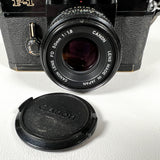 Vintage 80's Canon F-1 35mm SLR w/ 50mm FD 1.8 & 28mm Lens Film Camera