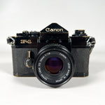 Vintage 80's Canon F-1 35mm SLR w/ 50mm FD 1.8 & 28mm Lens Film Camera