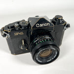Vintage 80's Canon F-1 35mm SLR w/ 50mm FD 1.8 & 28mm Lens Film Camera