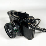 Vintage 80's Canon F-1 35mm SLR w/ 50mm FD 1.8 & 28mm Lens Film Camera
