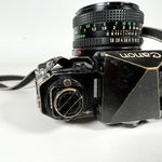 Vintage 80's Canon F-1 35mm SLR w/ 50mm FD 1.8 & 28mm Lens Film Camera