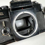 Vintage 80's Canon F-1 35mm SLR w/ 50mm FD 1.8 & 28mm Lens Film Camera