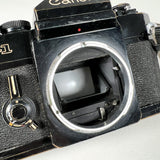 Vintage 80's Canon F-1 35mm SLR w/ 50mm FD 1.8 & 28mm Lens Film Camera
