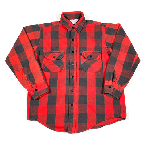 Vintage 60's Frostproof Red Black Plaid Heavy Cotton Flannel Shirt