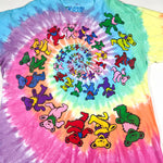 Modern Y2K Grateful Dead Liquid Blue Dancing Bears Spiral Tie-Dye T-Shirt