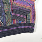 Vintage 90's Via Europa Coogi-Style Textured Knit Sweater