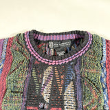 Vintage 90's Via Europa Coogi-Style Textured Knit Sweater