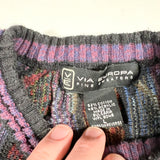 Vintage 90's Via Europa Coogi-Style Textured Knit Sweater