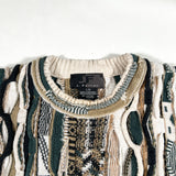 Vintage 90's J. Ferrar Coogi-Style Textured Knit Sweater