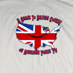 Vintage 90's British Comedy on Public TV USA Map Graphic T-Shirt