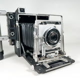 Vintage 50's Graflex Crown Graphic w/ Wollensak Raptar 127mm f/4.5 Lens & Graflex Flash Press 4x5 Film Camera