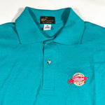 Vintage 90's Miller Time Beer Turquoise Embroidered Polo Shirt