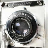 Vintage 50's Graflex Crown Graphic w/ Wollensak Raptar 127mm f/4.5 Lens & Graflex Flash Press 4x5 Film Camera
