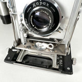 Vintage 50's Graflex Crown Graphic w/ Wollensak Raptar 127mm f/4.5 Lens & Graflex Flash Press 4x5 Film Camera