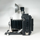 Vintage 50's Graflex Crown Graphic w/ Wollensak Raptar 127mm f/4.5 Lens & Graflex Flash Press 4x5 Film Camera