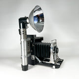 Vintage 50's Graflex Crown Graphic w/ Wollensak Raptar 127mm f/4.5 Lens & Graflex Flash Press 4x5 Film Camera