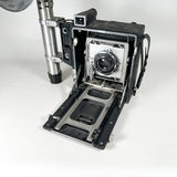Vintage 50's Graflex Crown Graphic w/ Wollensak Raptar 127mm f/4.5 Lens & Graflex Flash Press 4x5 Film Camera