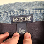 Vintage 90's Lands’ End Navy Denim Collar Longsleeve Rugby Shirt