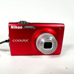Modern 2012 Nikon Coolpix S205 Red 12MP Digital Camera