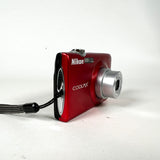 Modern 2012 Nikon Coolpix S205 Red 12MP Digital Camera