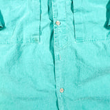 Vintage 80's Shark Safari Teal Utility Button Up Shirt