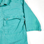 Vintage 80's Shark Safari Teal Utility Button Up Shirt