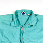 Vintage 80's Shark Safari Teal Utility Button Up Shirt