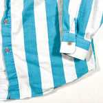 Vintage 80's Cocaine Blue & White Vertical Stripe Shirt