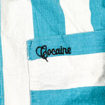 Vintage 80's Cocaine Blue & White Vertical Stripe Shirt