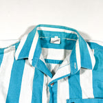 Vintage 80's Cocaine Blue & White Vertical Stripe Shirt
