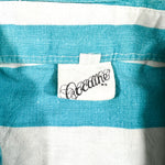 Vintage 80's Cocaine Blue & White Vertical Stripe Shirt