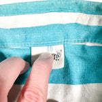 Vintage 80's Cocaine Blue & White Vertical Stripe Shirt