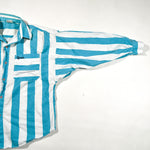Vintage 80's Cocaine Blue & White Vertical Stripe Shirt