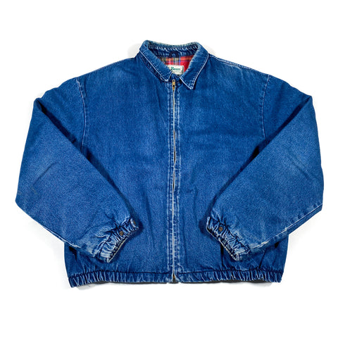 Vintage 90's LL Bean Denim Plaid Lined Jacket