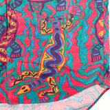 Vintage 80's KatManDo Abstract Tribal Print Short Sleeve Shirt